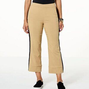 Wynne Layers Brown Black Flare Crop Ankle Pull On Pants Size 10